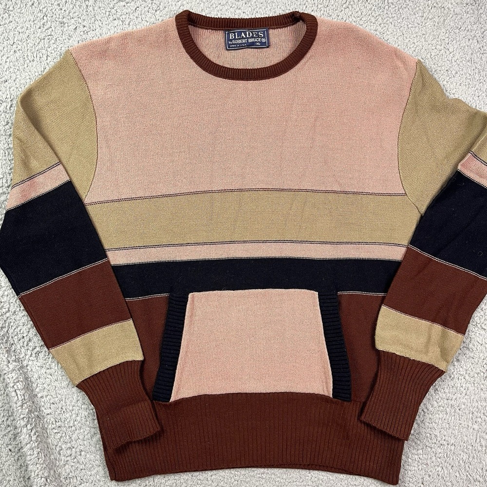 Vintage Blades by Robert Bruce Sweater Lightweight Sweatshirt W/‎ Pockets Sz XL